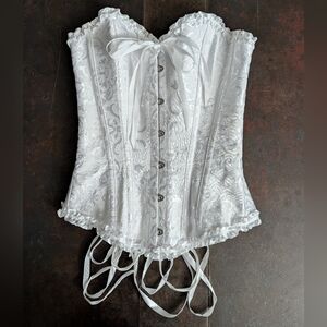 Elegant White Corset with Lace Details